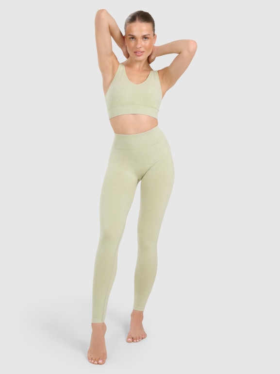 Damski biustonosz do jogi i pilatesu 4F 4FWAW25USBAF210 - zielony