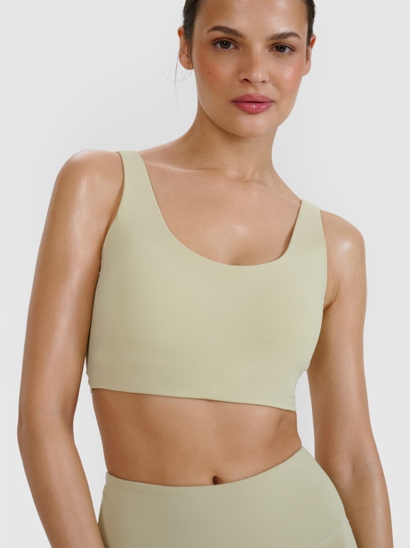 Damski biustonosz treningowy 4F 4FRSS25USBAF167 - zielony