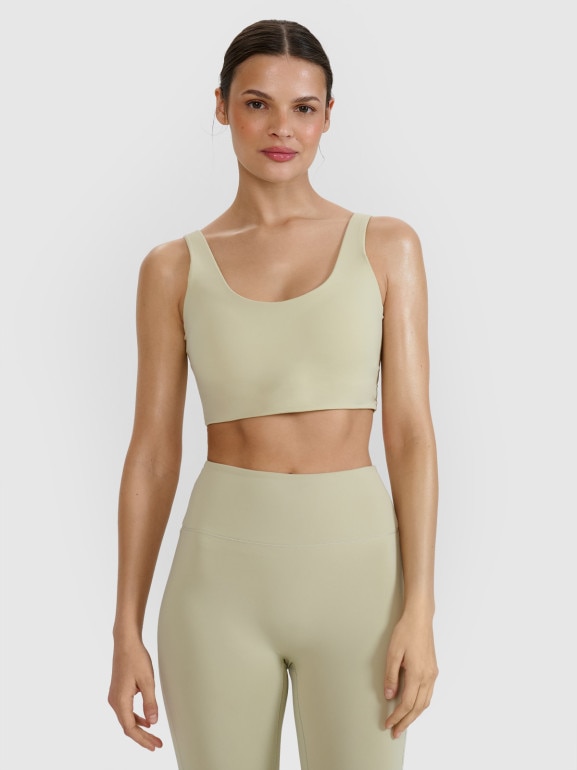 Damski biustonosz treningowy 4F 4FRSS25USBAF167 - zielony