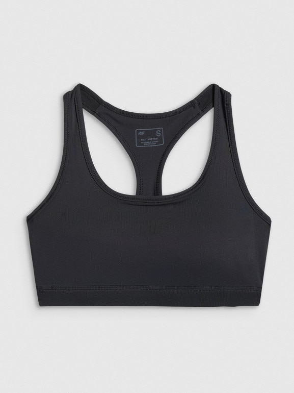 Damski biustonosz treningowy 4F 4FRSS26USBAF270 - czarny