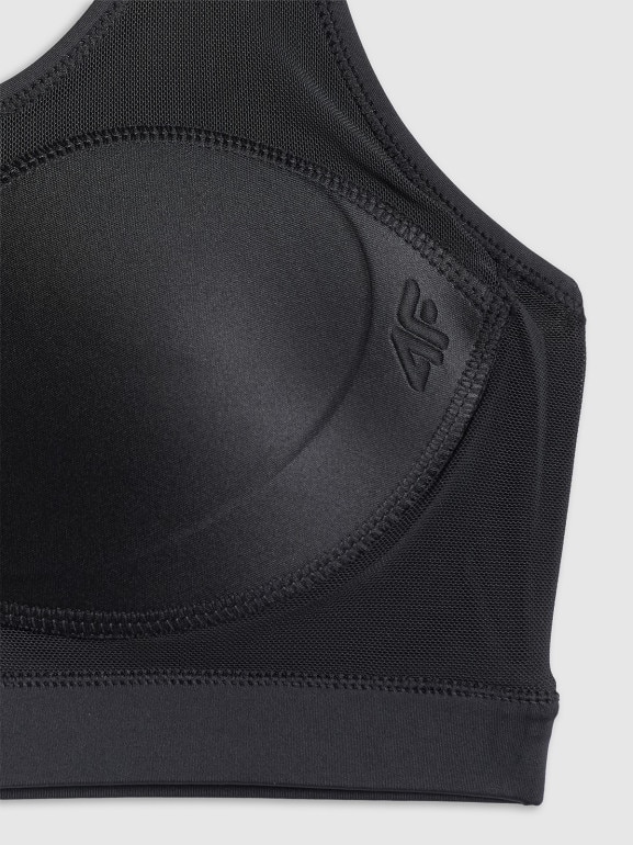 Damski biustonosz treningowy 4F 4FRSS26USBAF270 - czarny