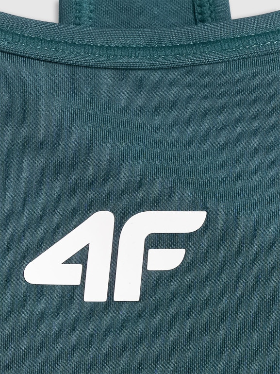 Damski biustonosz treningowy 4F 4FRSS26USBAF270 - turkusowy