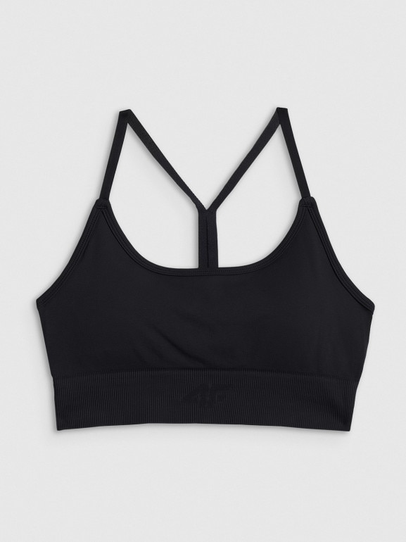 Damski biustonosz treningowy 4F 4FRSS26USBAF271 - czarny