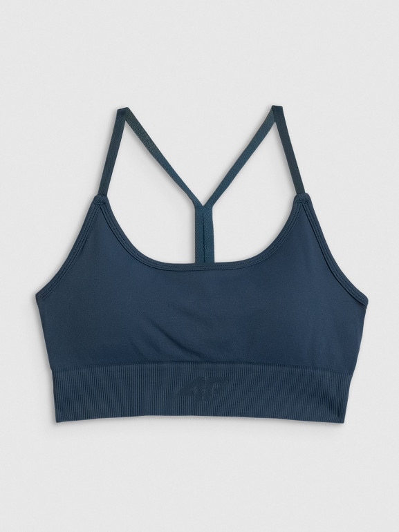 Damski biustonosz treningowy 4F 4FRSS26USBAF271 - turkusowy