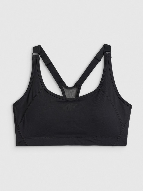 Damski biustonosz treningowy 4F 4FRSS26USBAF287 - czarny