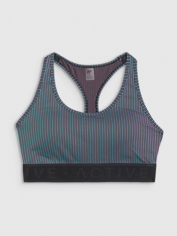 Damski biustonosz treningowy 4F 4FRSS26USBAF288 - multikolor