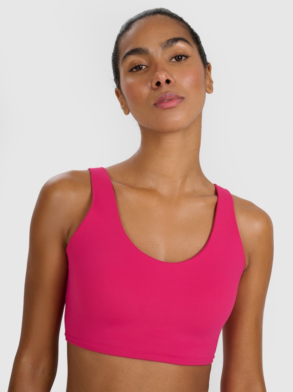 Damski biustonosz treningowy 4F 4FWAW25USBAF172 - różowy