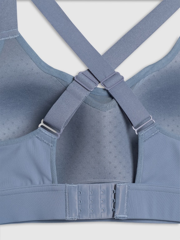 Damski biustonosz treningowy 4F 4FWAW25USBAF180 - niebieski