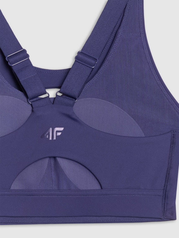 Damski biustonosz treningowy 4F 4FWSS25USBAF150 - granatowy