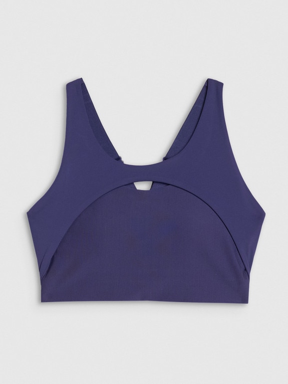 Damski biustonosz treningowy 4F 4FWSS25USBAF150 - granatowy