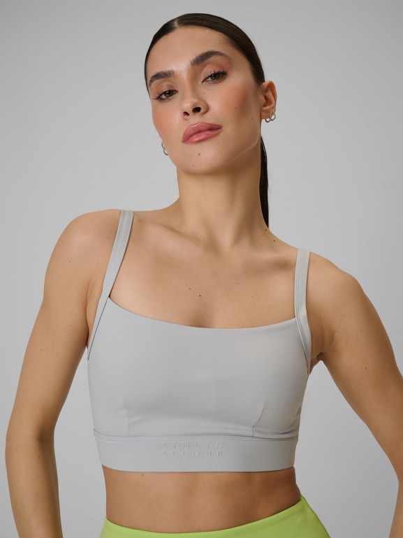 Damski biustonosz treningowy 4F 4FWSS26USBAF207 -  szary