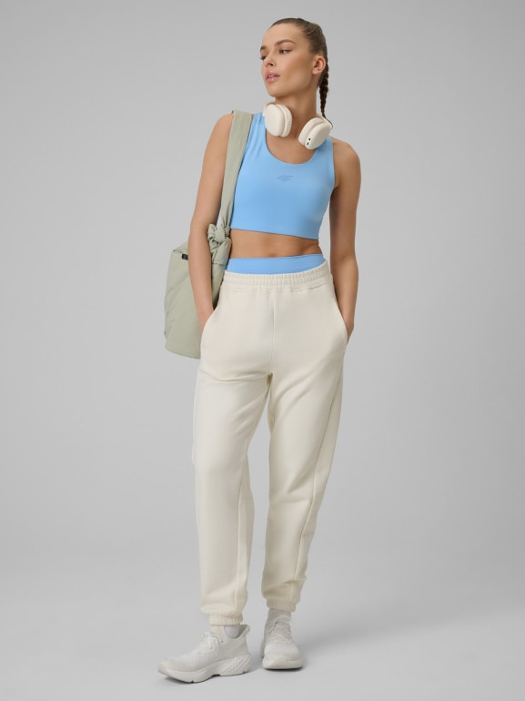 Damski biustonosz treningowy 4F 4FWSS26USBAF219  - niebieski