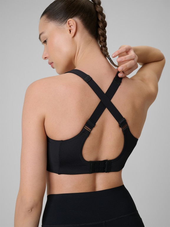 Damski biustonosz treningowy 4F 4FWSS26USBAF222 - czarny
