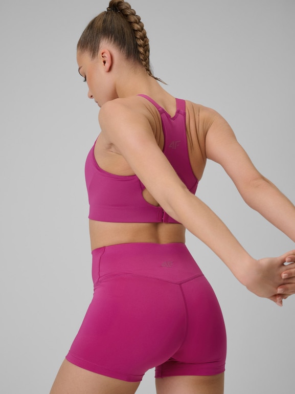 Damski biustonosz treningowy 4F 4FWSS26USBAF223 - różowy
