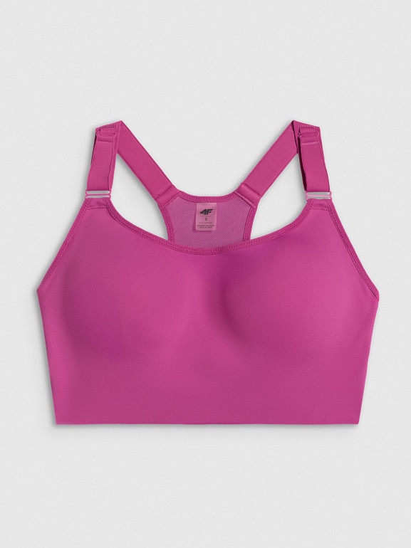 Damski biustonosz treningowy 4F 4FWSS26USBAF223 - różowy