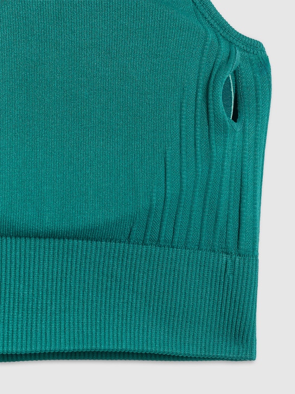 Damski biustonosz treningowy 4F 4FWSS26USBAF242 - turkusowy