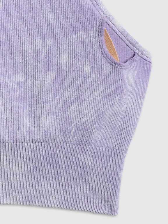 Damski biustonosz treningowy bezszwowy 4F 4FWSS26USBAF203 - fioletowy