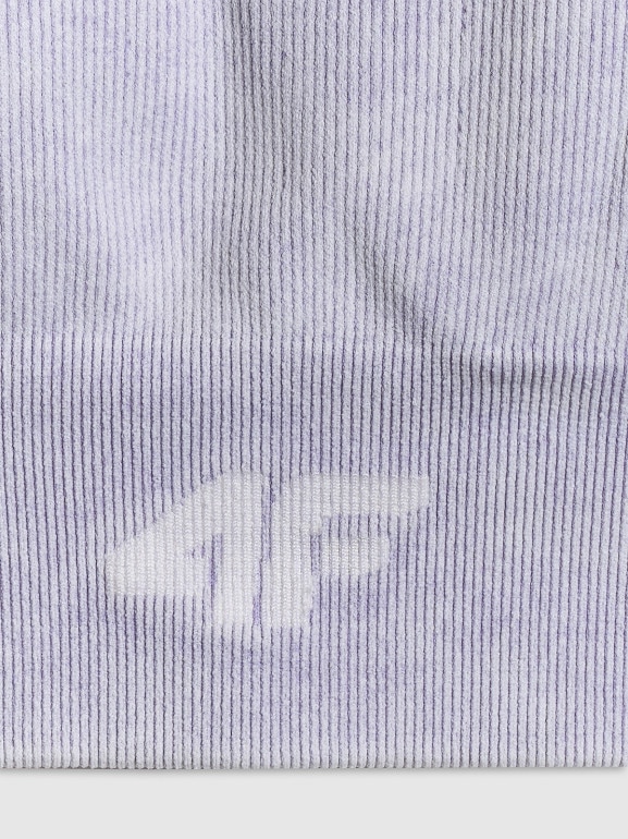 Damski biustonosz treningowy bezszwowy 4F 4FWSS26USBAF203 - fioletowy