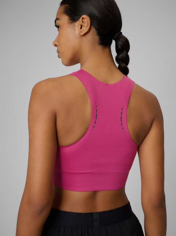 Damski crop-top do biegania 4F 4FWSS26TFSLF0902 - różowy