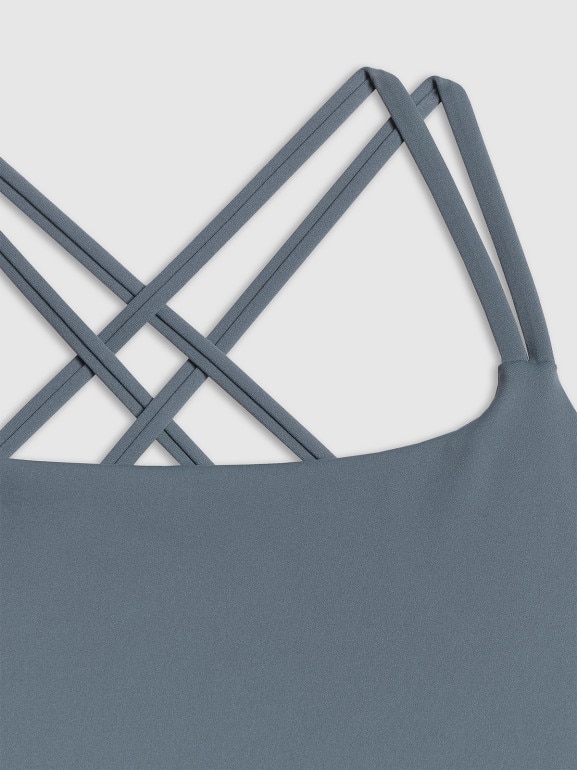 Damski crop-top do jogi 4F 4FWSS26TFSLF0745 - denim