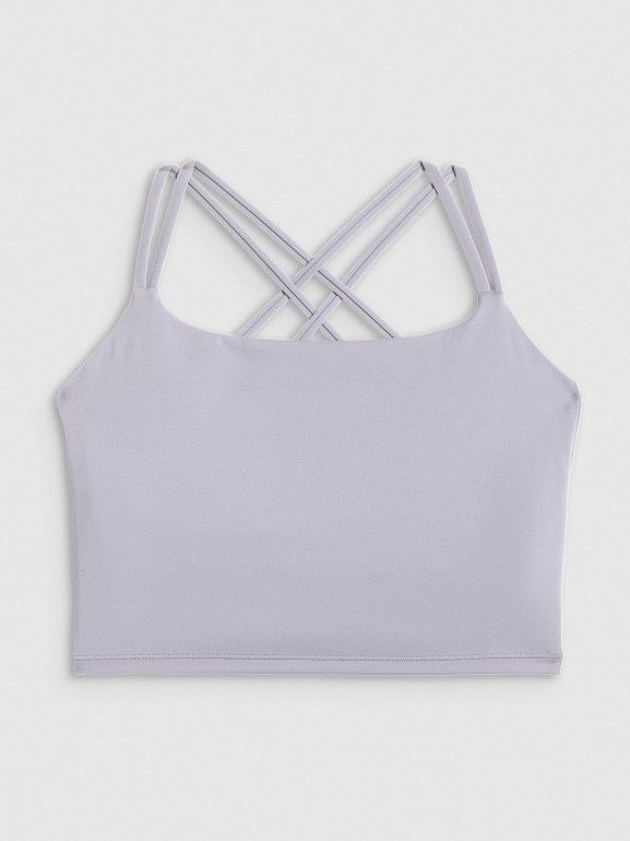 Damski crop-top do jogi 4F 4FWSS26TFSLF0745 - fioletowy