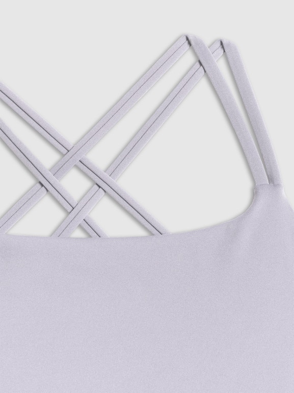 Damski crop-top do jogi 4F 4FWSS26TFSLF0745 - fioletowy