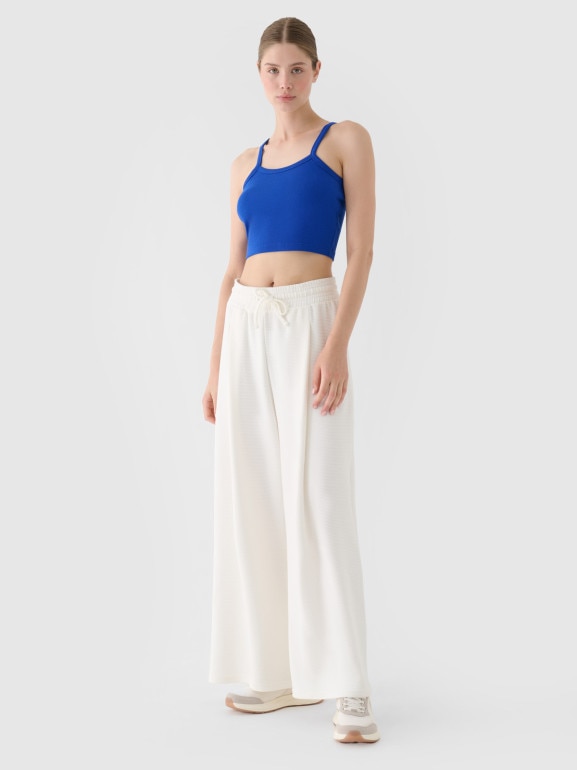 Damski crop top basic 4F 4FRSS24TSLEF214 - niebieski