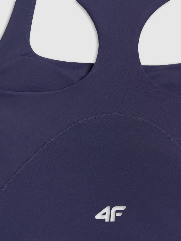 Damski crop top tenisowy 4F 4FRAW25TFSLF091 - granatowy