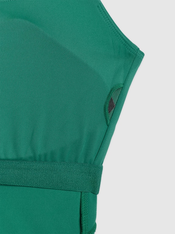 Damski crop top tenisowy 4F 4FRAW25TFSLF091 - zielony