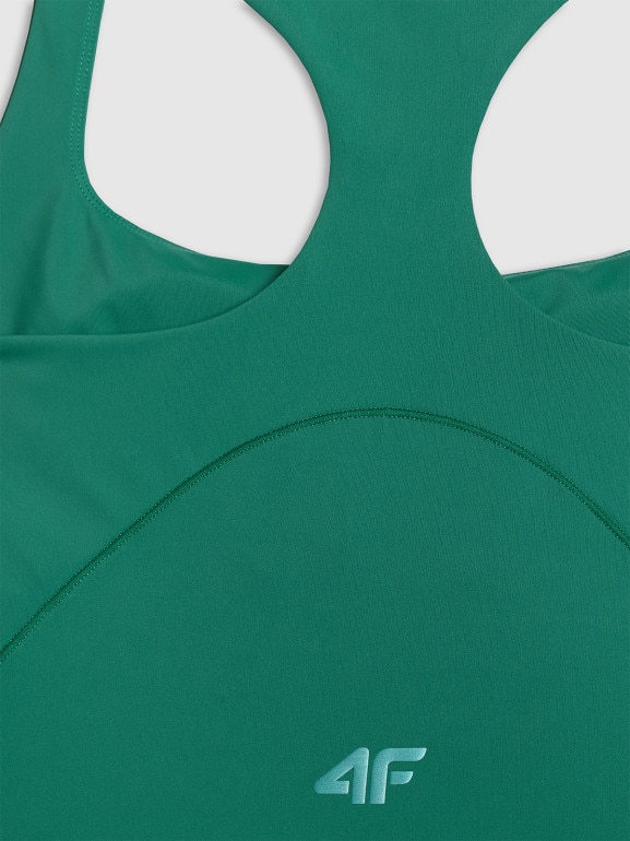 Damski crop top tenisowy 4F 4FRAW25TFSLF091 - zielony
