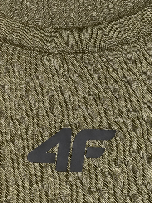 Damski crop top treningowy 4F 4FWSS26TFTSF1806 - khaki