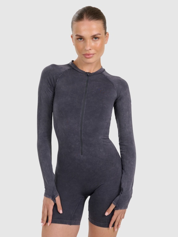 Damski kombinezon do jogi i pilatesu 4F 4FRAW25TJUMF063 - granatowy