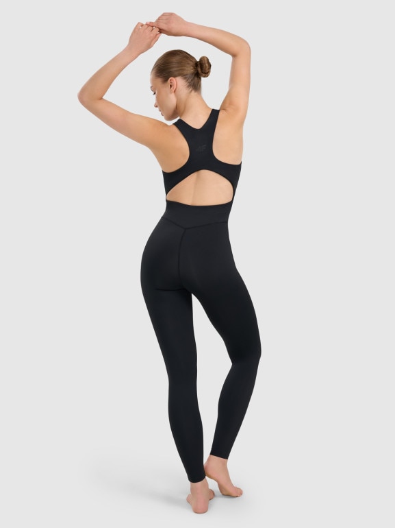 Damski kombinezon do jogi i pilatesu 4F 4FWAW25TJUMF039 - czarny