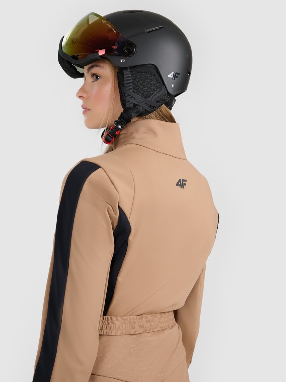 Damski kombinezon narciarski 4F 4FRAW25TJUMF075 - brązowy