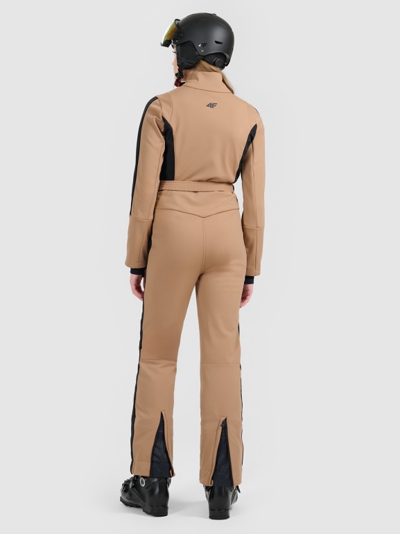 Damski kombinezon narciarski 4F 4FRAW25TJUMF075 - brązowy