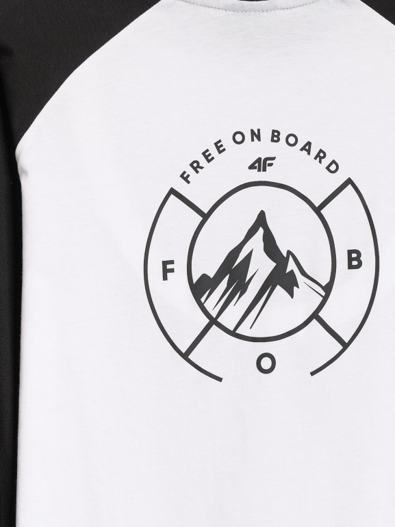 Damski longsleeve 4F 4FWAW25TLONF579 - biały