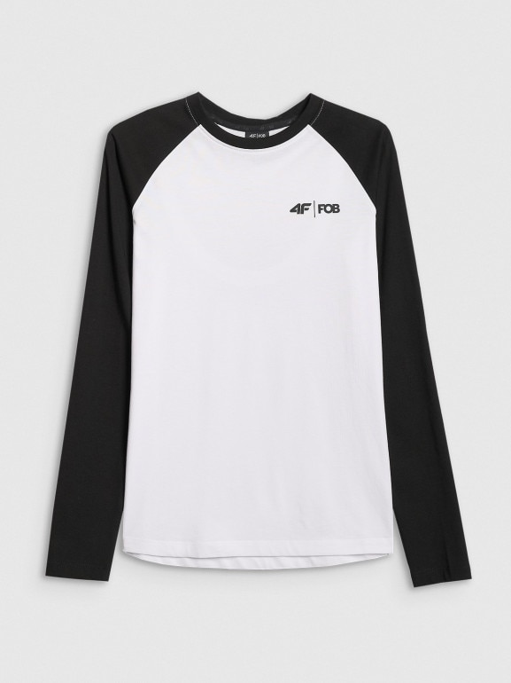 Damski longsleeve 4F 4FWAW25TLONF579 - biały