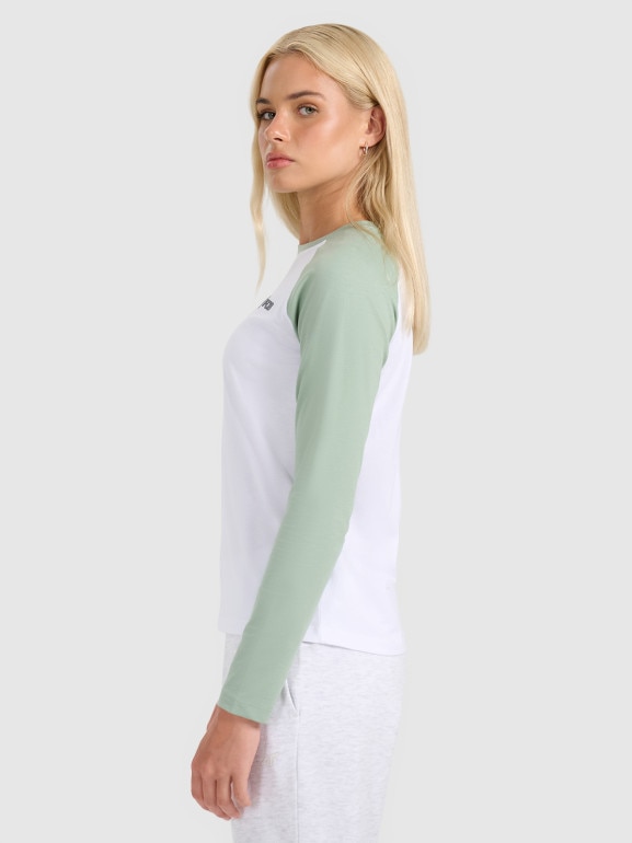 Damski longsleeve 4F 4FWAW25TLONF579 - biały