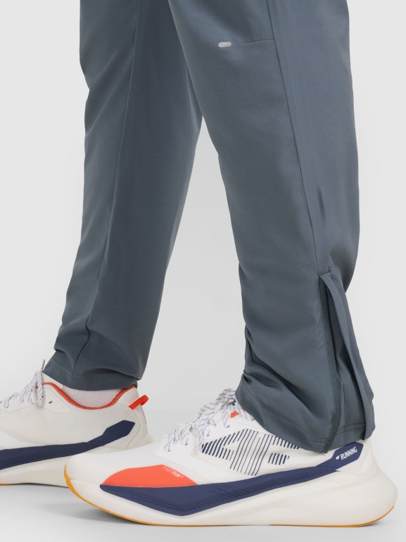 Męskie spodnie do biegania 4F 4FWAW25TFTRM1253 - szare