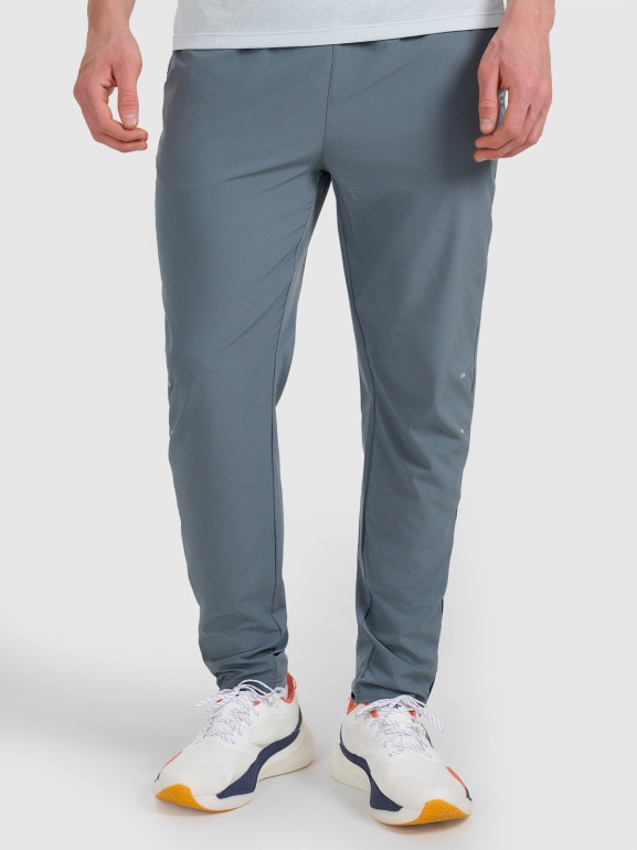 Męskie spodnie do biegania 4F 4FWAW25TFTRM1253 - szare
