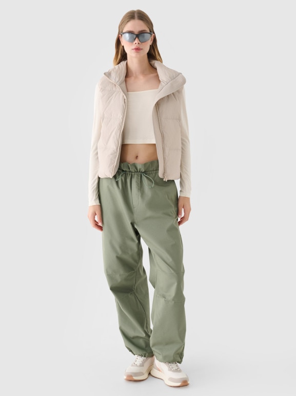 Damski longsleeve crop top 4F 4FRSS24TLONF499 - biały