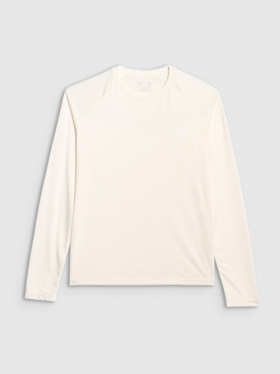 Damski longsleeve do biegania 4F 4FWAW25TFLOF415 - biały