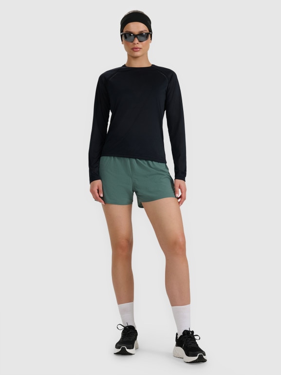 Damski longsleeve do biegania 4F 4FWAW25TFLOF415 - czarny