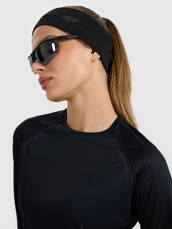 Damski longsleeve do biegania 4F 4FWAW25TFLOF415 - czarny