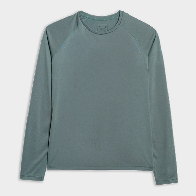 Damski longsleeve do biegania 4F 4FWAW25TFLOF415 - turkusowy