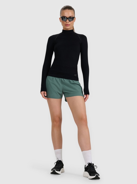 Damski longsleeve do biegania 4F 4FWAW25TFLOF419 - czarny