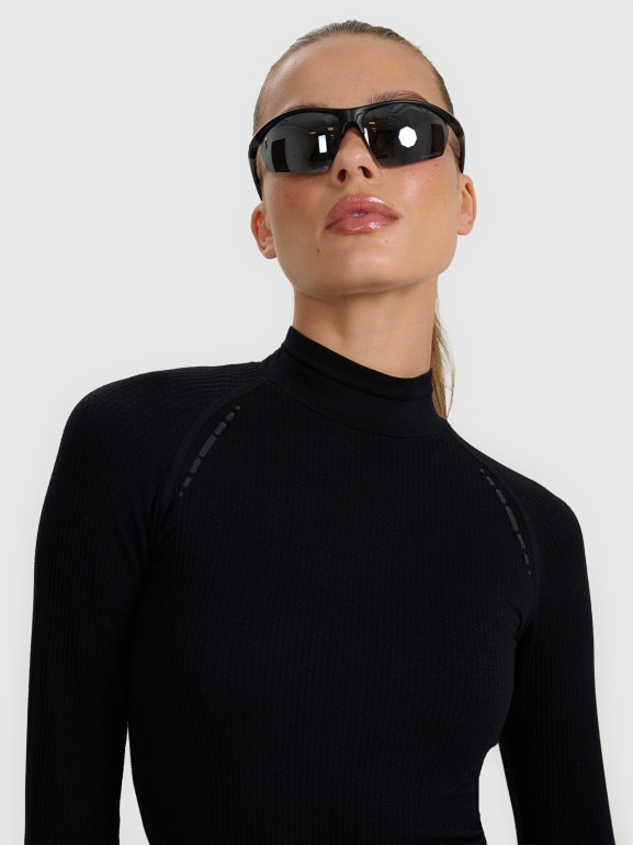 Damski longsleeve do biegania 4F 4FWAW25TFLOF419 - czarny