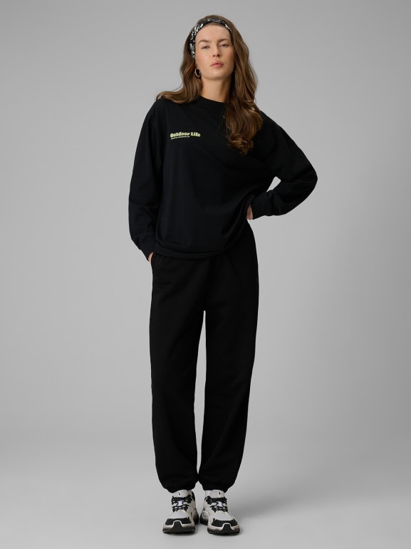 Damski longsleeve z nadrukiem 4F 4FRSS26TSWSF2834 - czarny