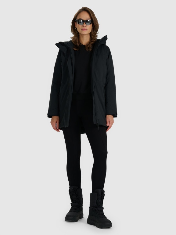 Damski płaszcz przejściowy 4F 4FWAW25TTJAF0786 - czarny