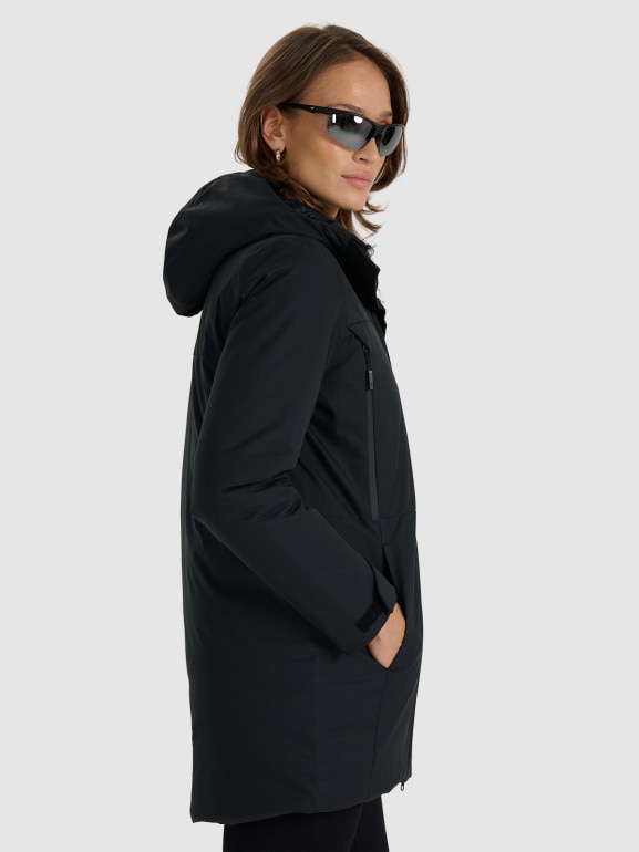 Damski płaszcz przejściowy 4F 4FWAW25TTJAF0786 - czarny